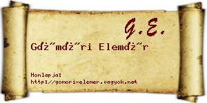Gömöri Elemér névjegykártya